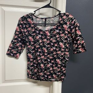 Black Floral Print Shirt